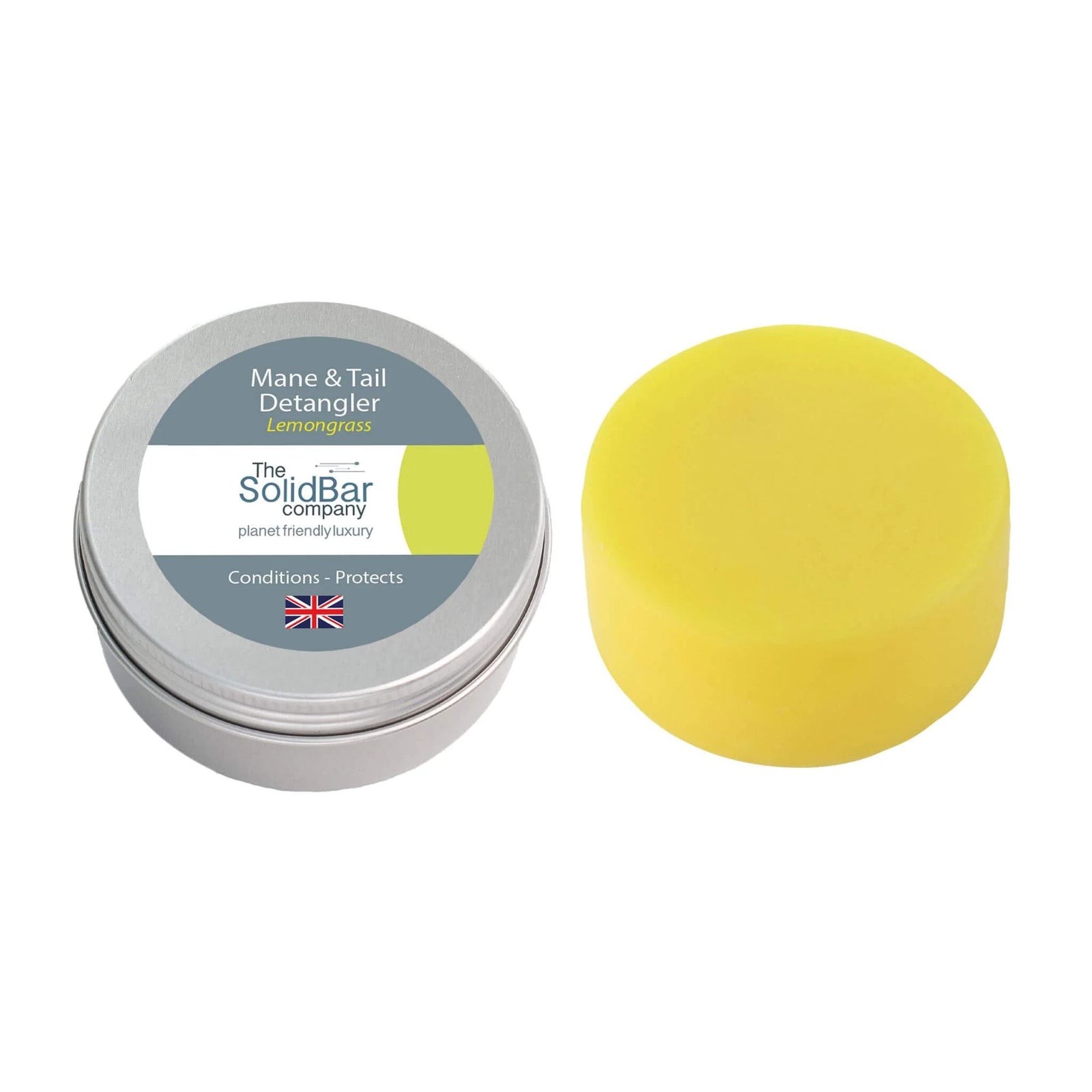 Equine mane and tail detangler bar with tin